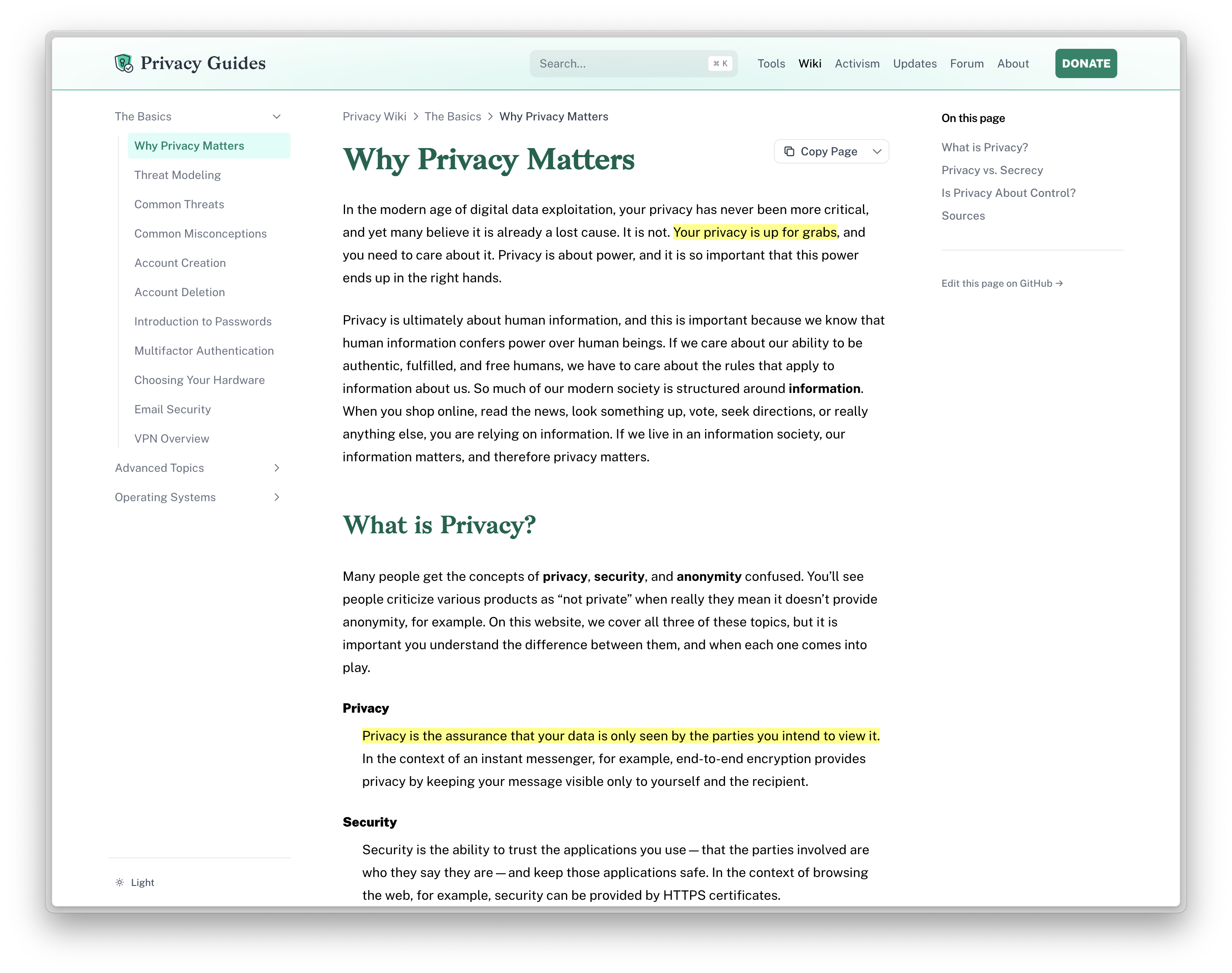 Privacy Wiki